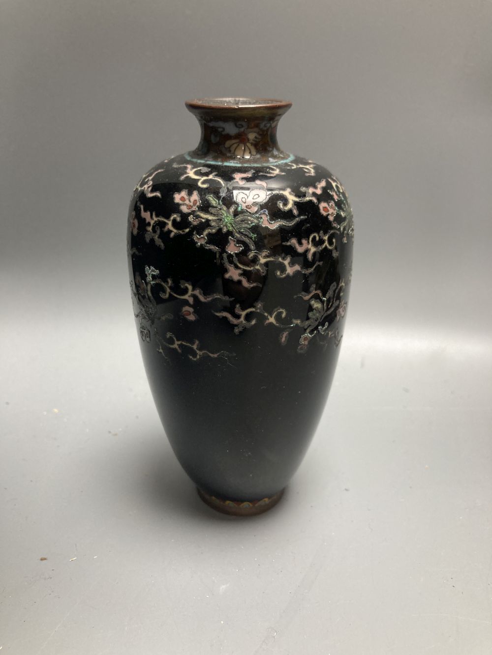 A simulated bronze eagle, 36cm, cloisonne enamelled vase, 23cm and five other items